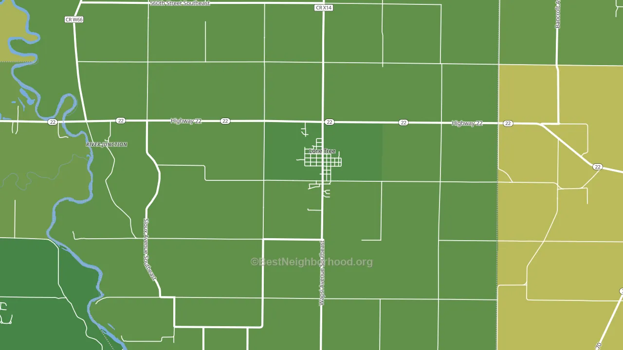52755, IA block-group voter-turnout map