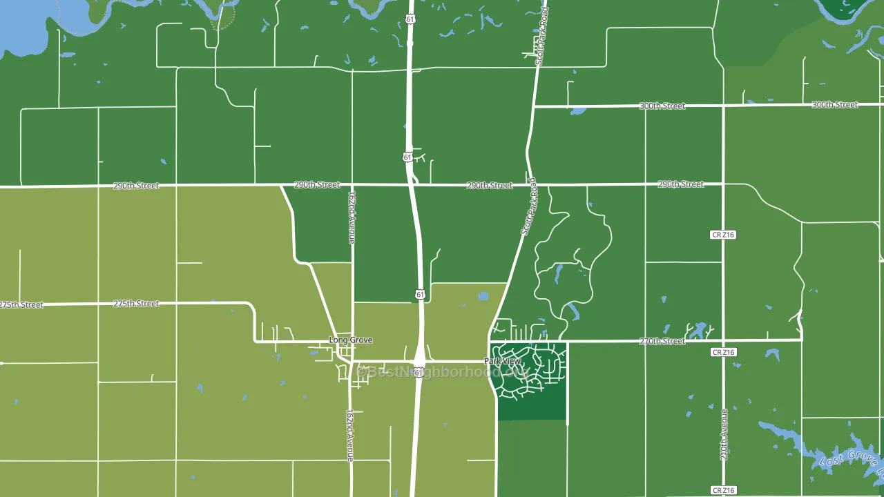 52756, IA block-group voter-turnout map