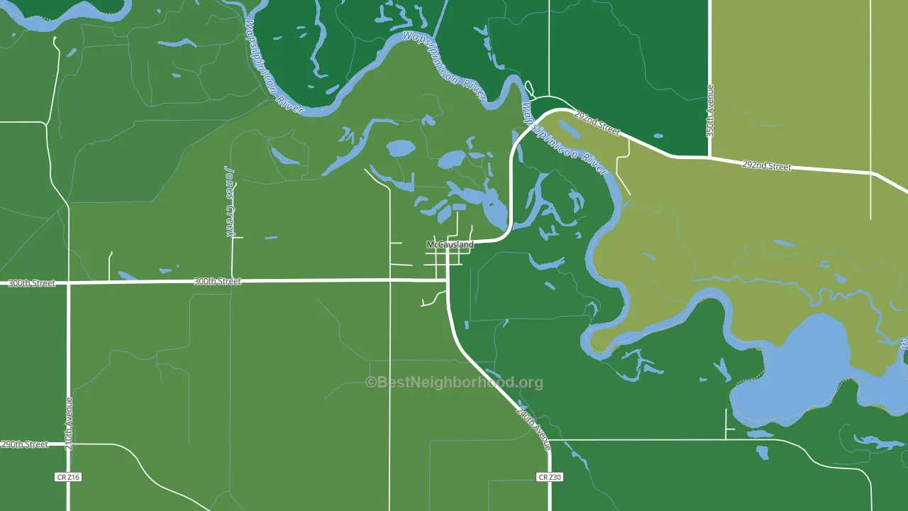 52758, IA block-group voter-turnout map
