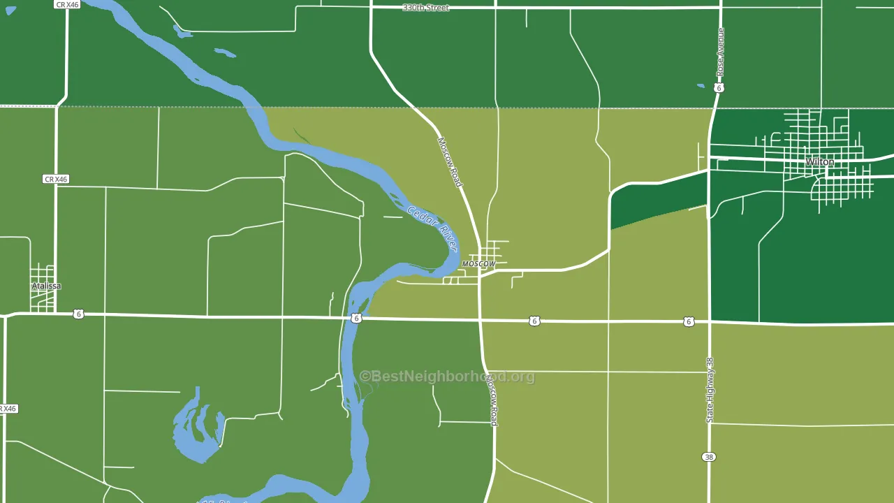 52760, IA block-group voter-turnout map