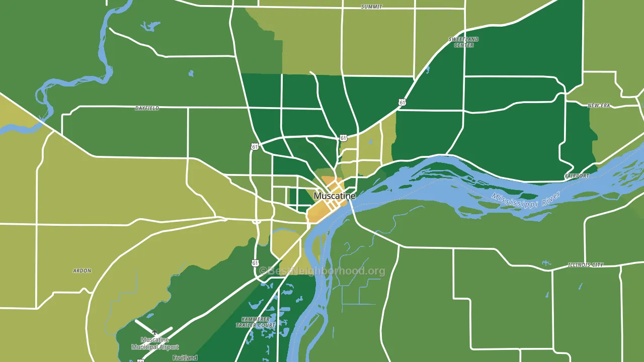 52761, IA block-group voter-turnout map