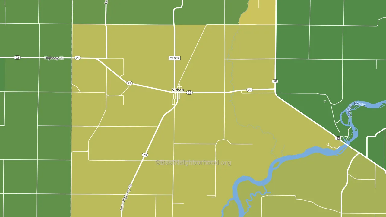52766, IA block-group voter-turnout map