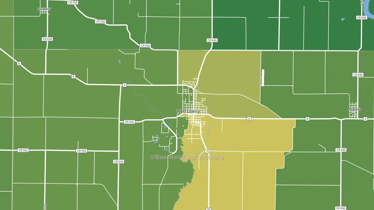 52776, IA block-group voter-turnout map