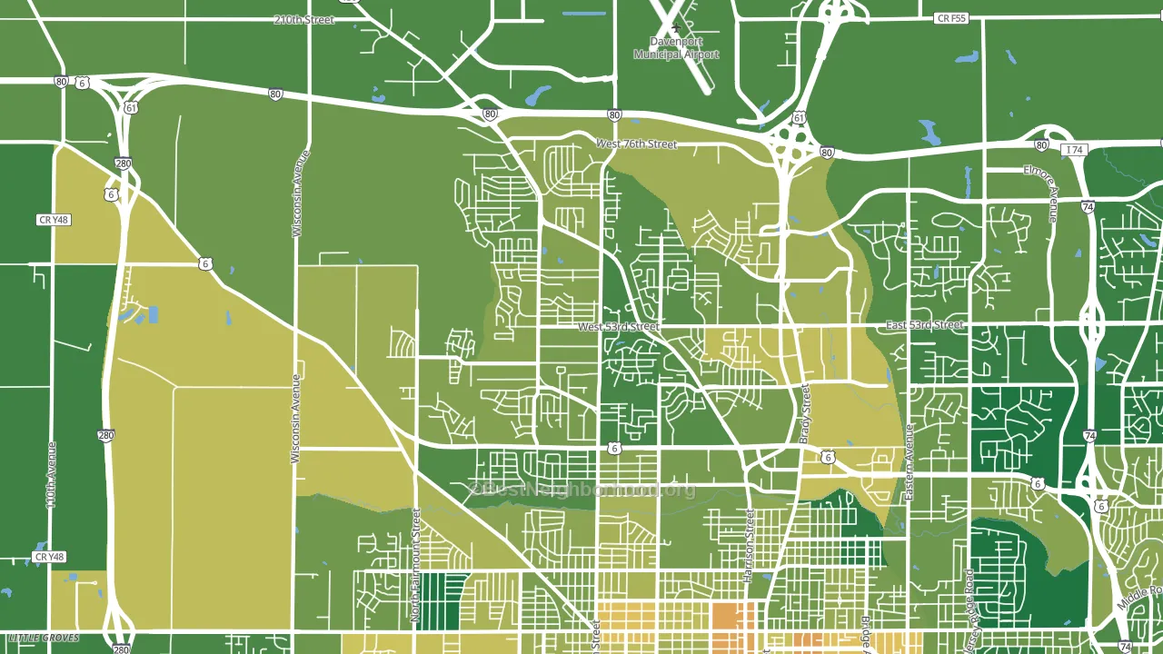 52806, IA block-group voter-turnout map