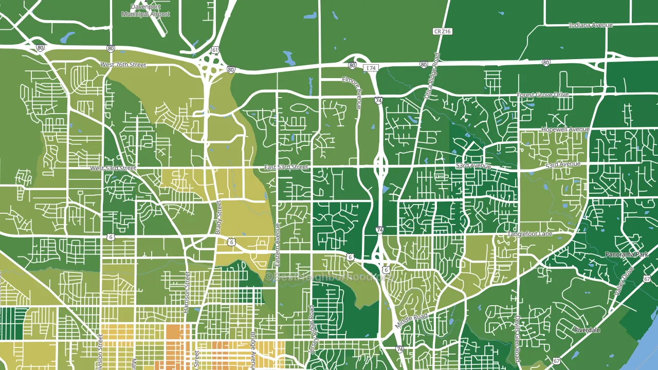 52807, IA block-group voter-turnout map