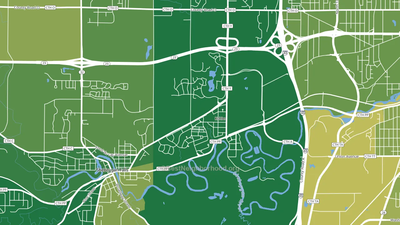 53044, WI block-group voter-turnout map