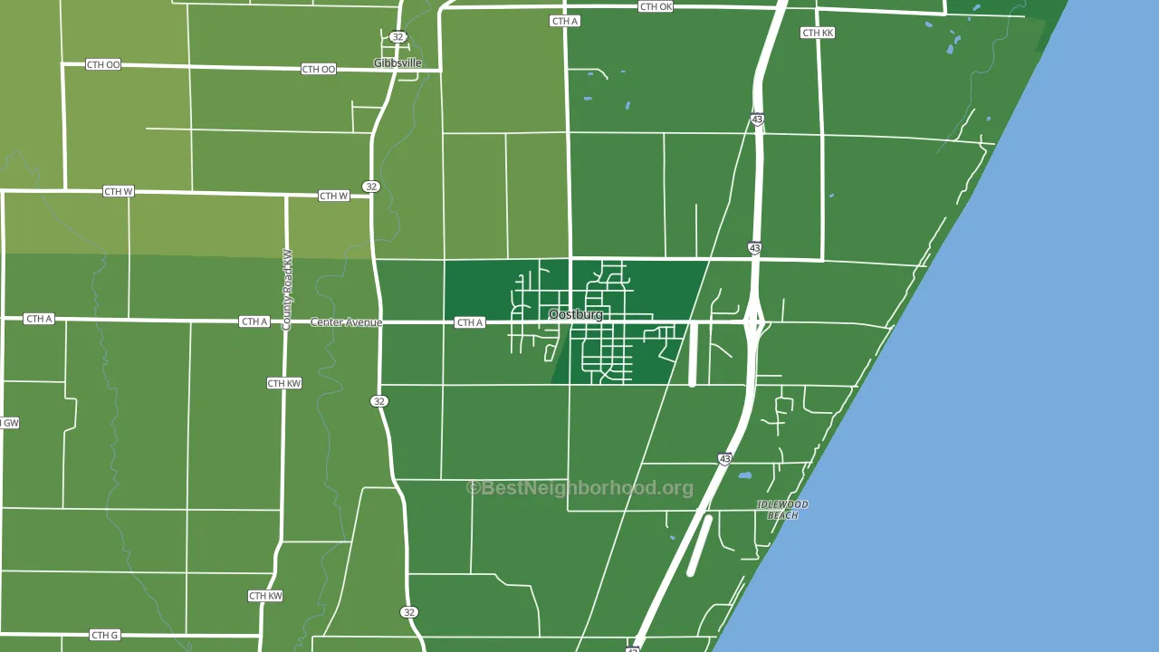 53070, WI block-group voter-turnout map
