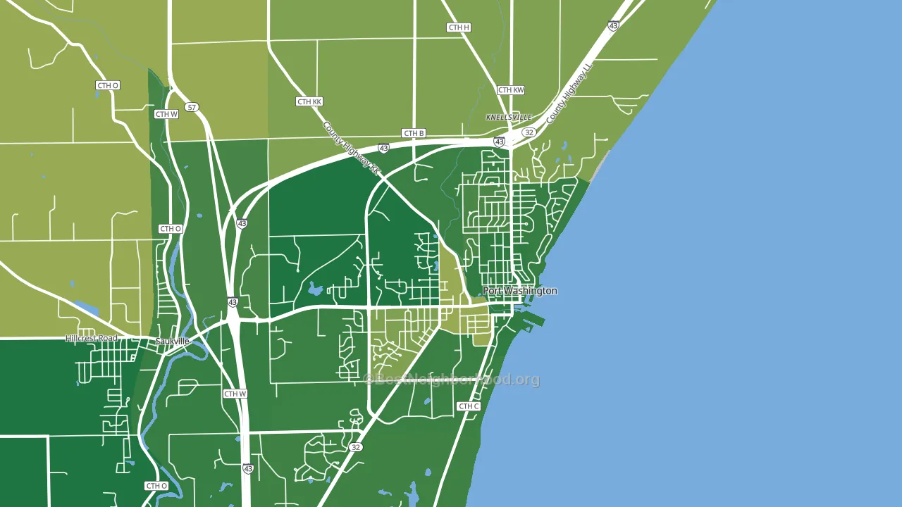 53074, WI block-group voter-turnout map