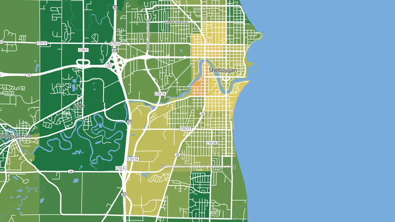 53081, WI block-group voter-turnout map