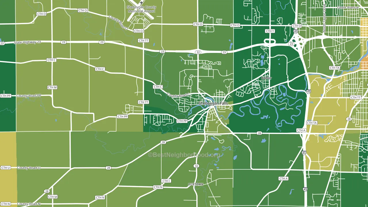 53085, WI block-group voter-turnout map