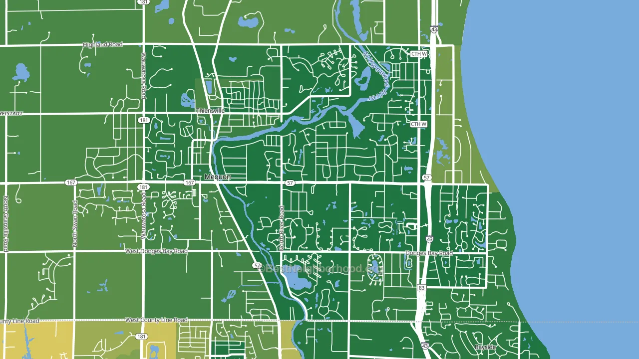 53092, WI block-group voter-turnout map