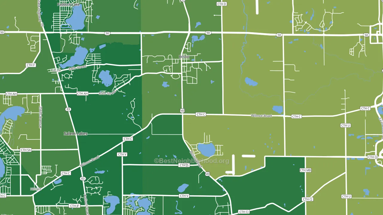 53104, WI block-group voter-turnout map