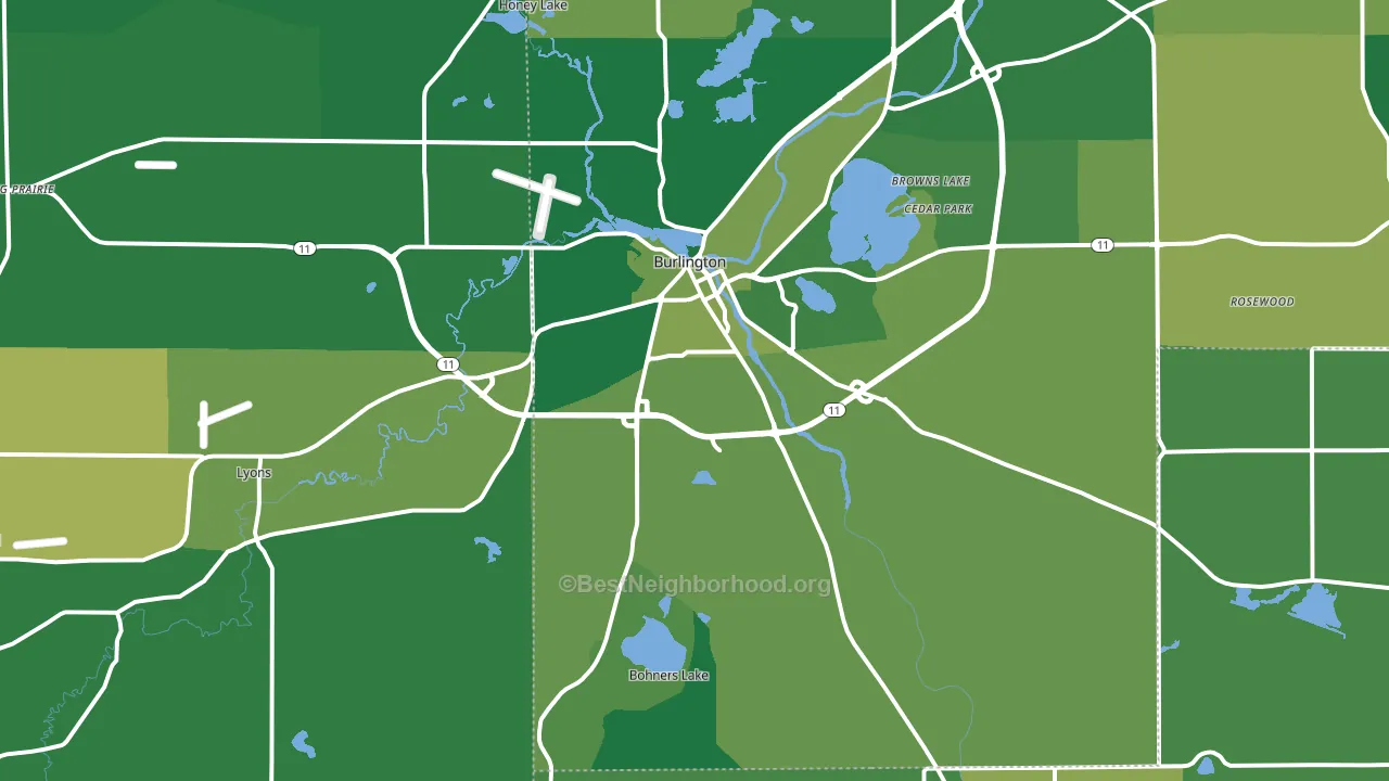 53105, WI block-group voter-turnout map