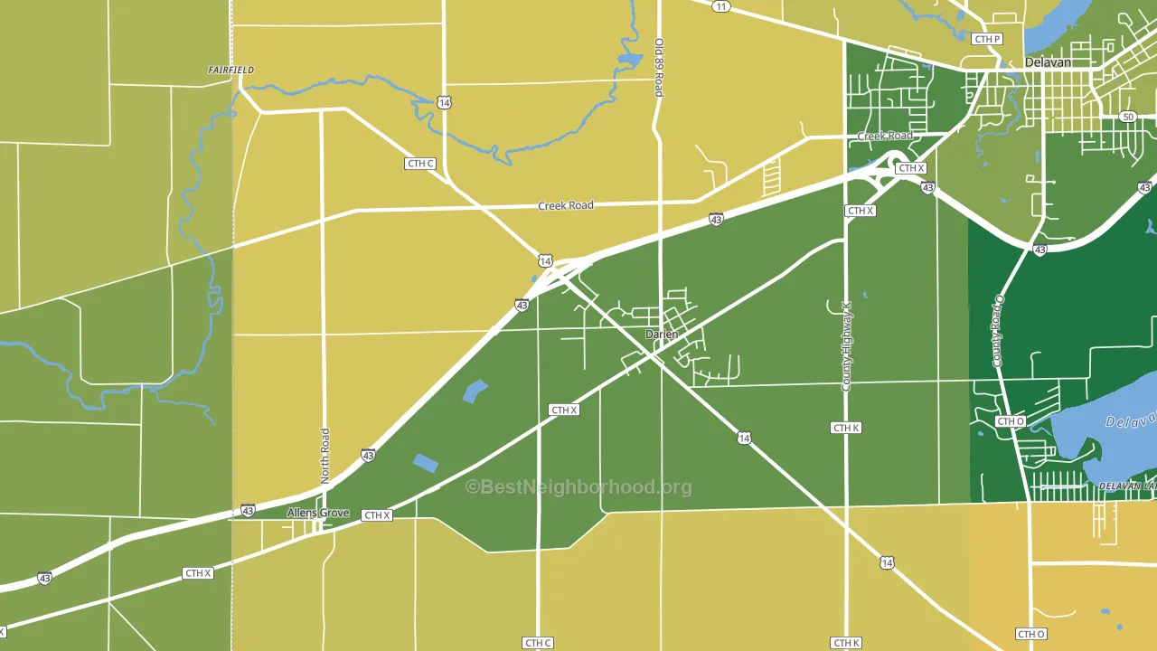 53114, WI block-group voter-turnout map