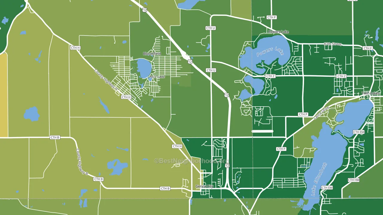 53128, WI block-group voter-turnout map