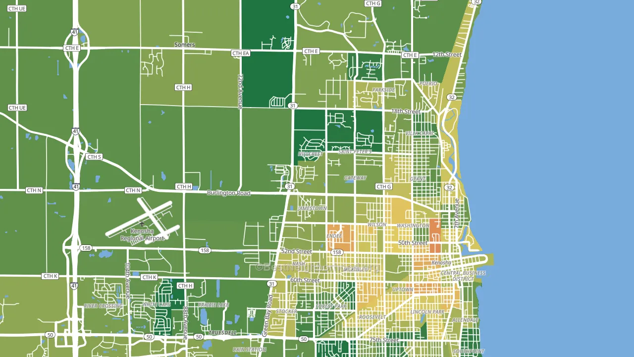 53144, WI block-group voter-turnout map