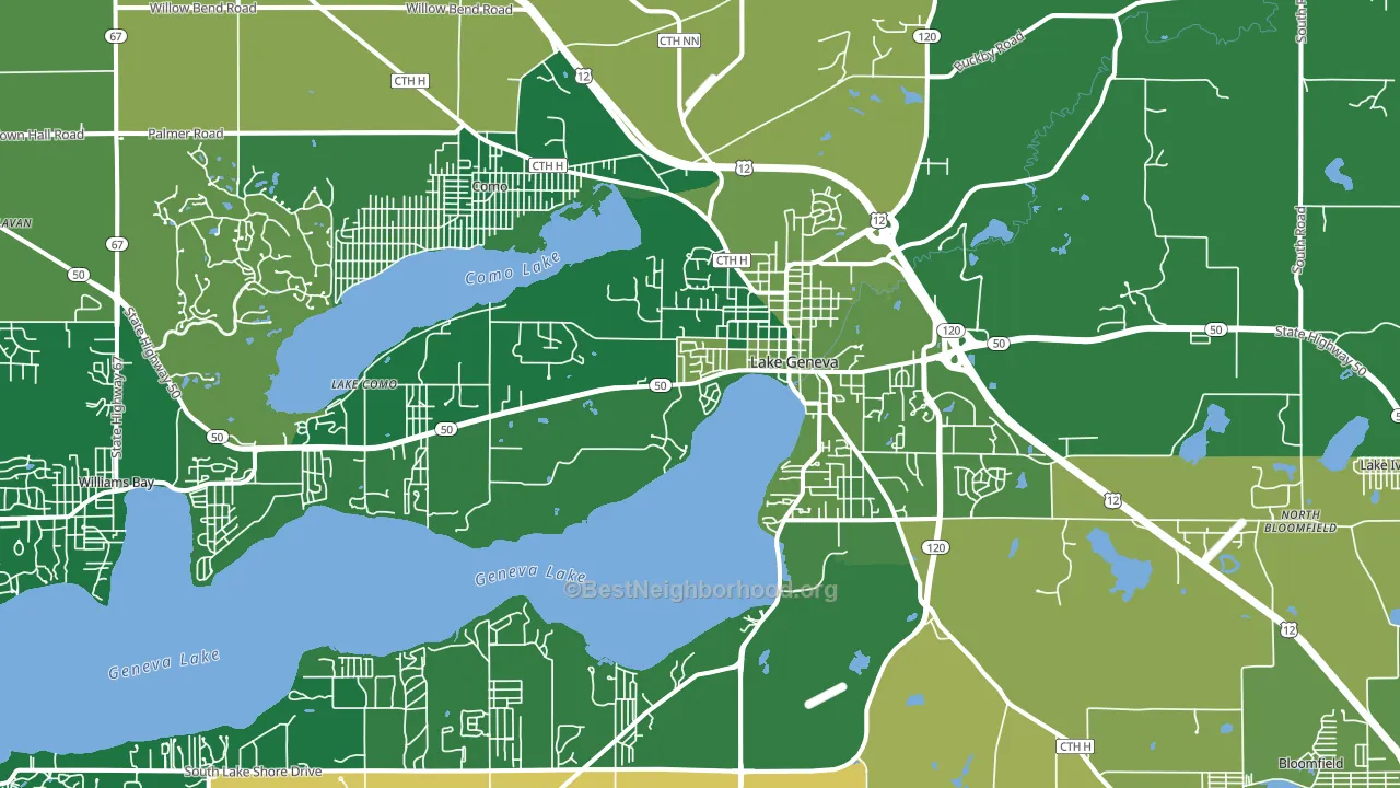 53147, WI block-group voter-turnout map