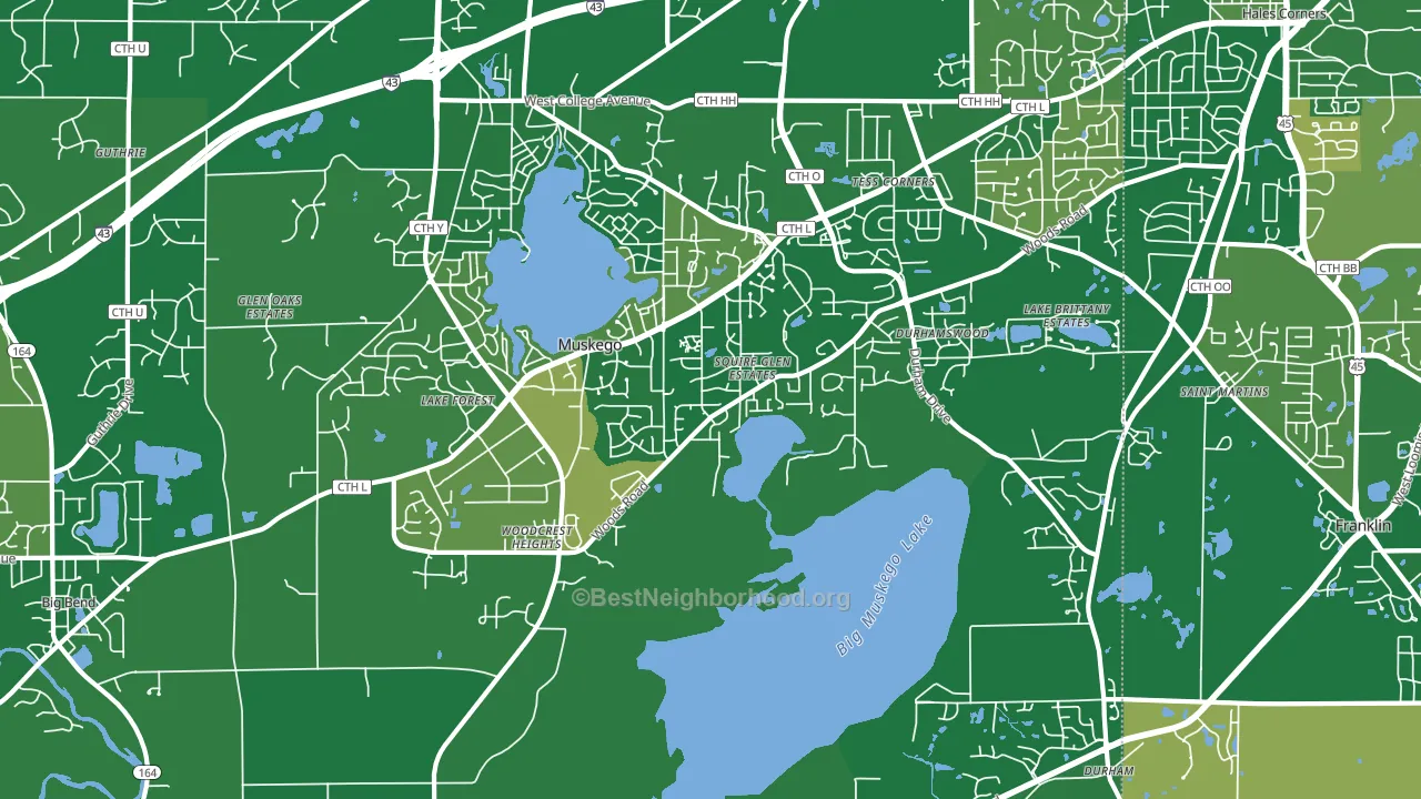 53150, WI block-group voter-turnout map