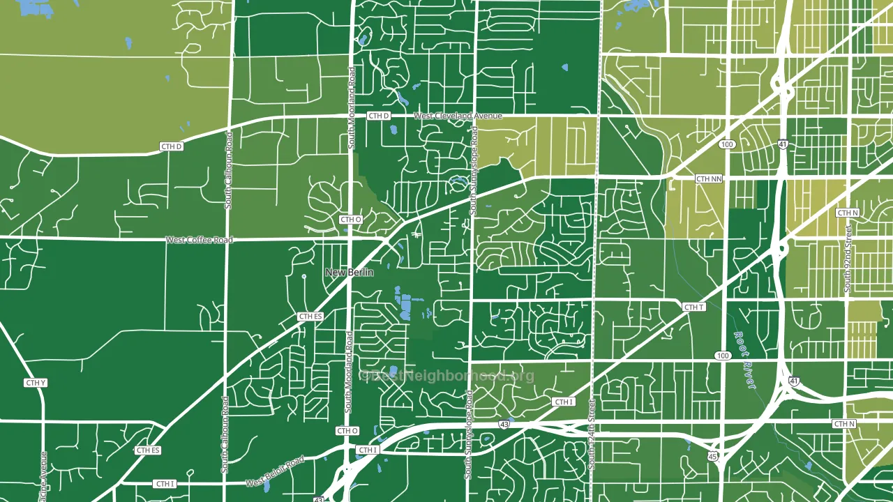 53151, WI block-group voter-turnout map