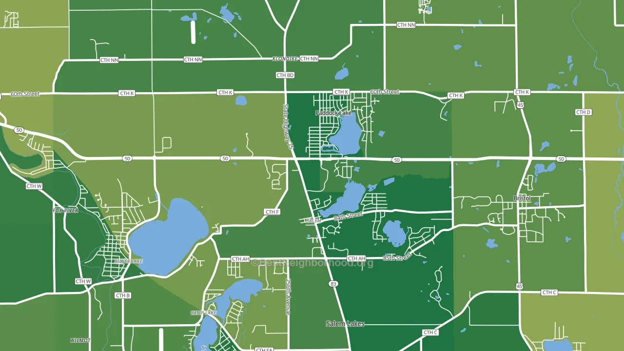 53168, WI block-group voter-turnout map