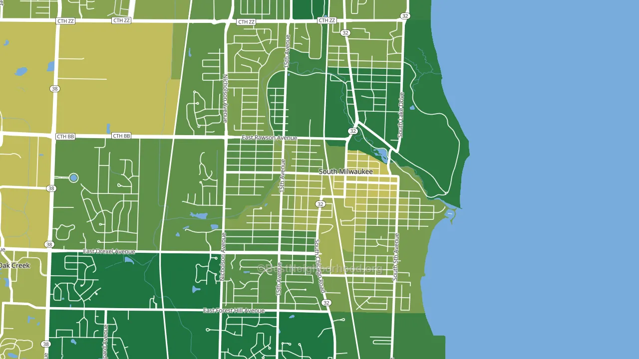 53172, WI block-group voter-turnout map