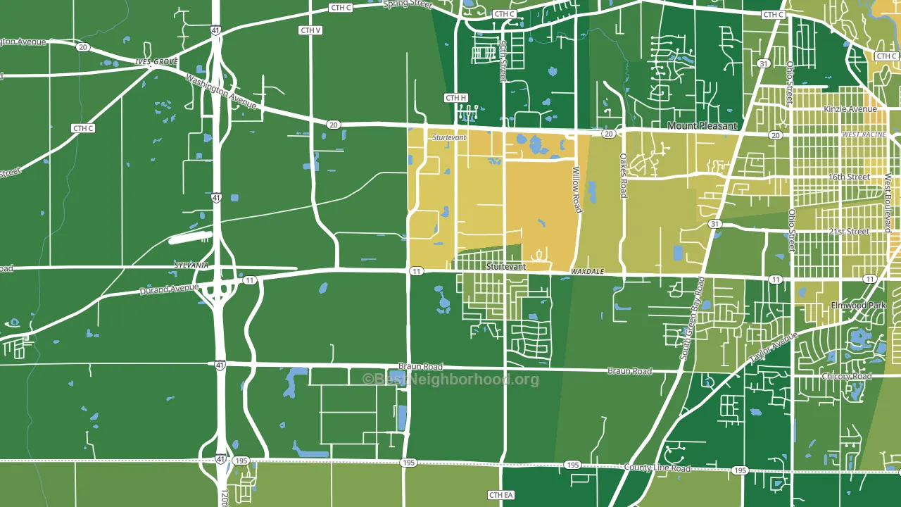 53177, WI block-group voter-turnout map