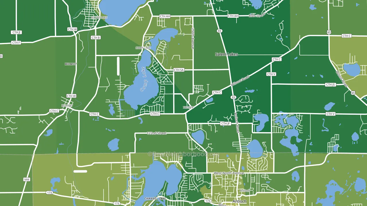 53179, WI block-group voter-turnout map
