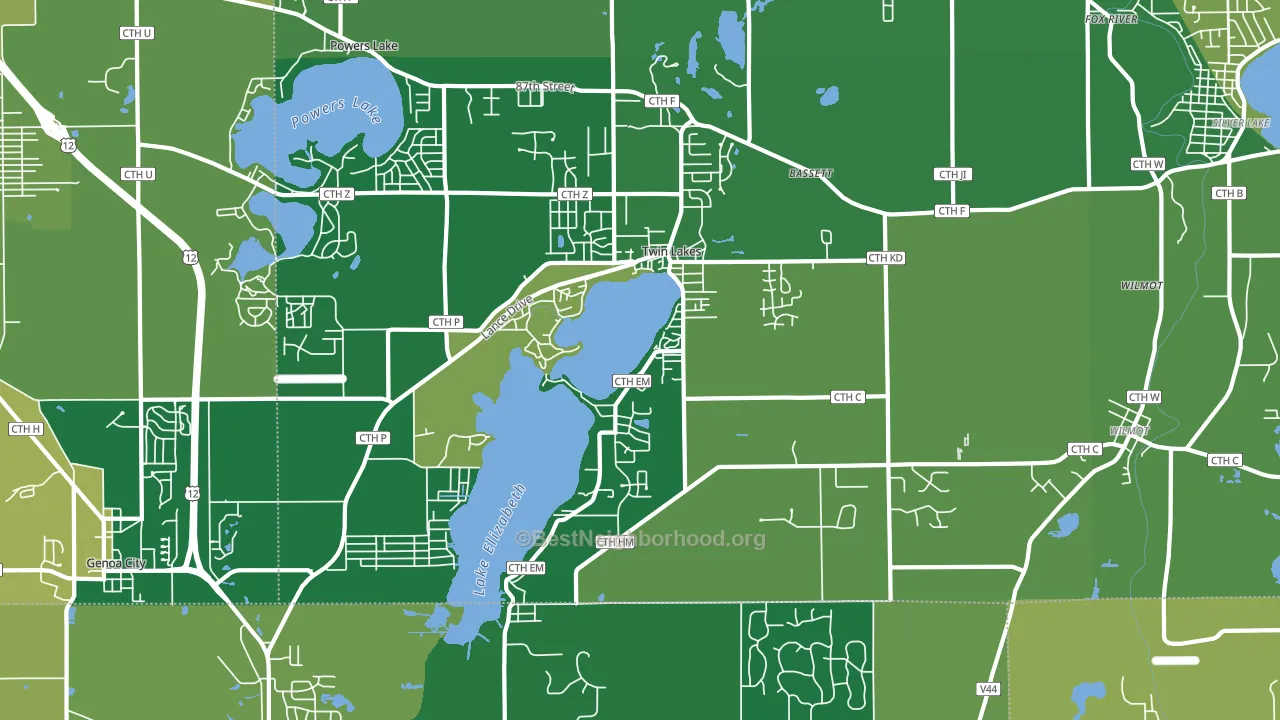 53181, WI block-group voter-turnout map