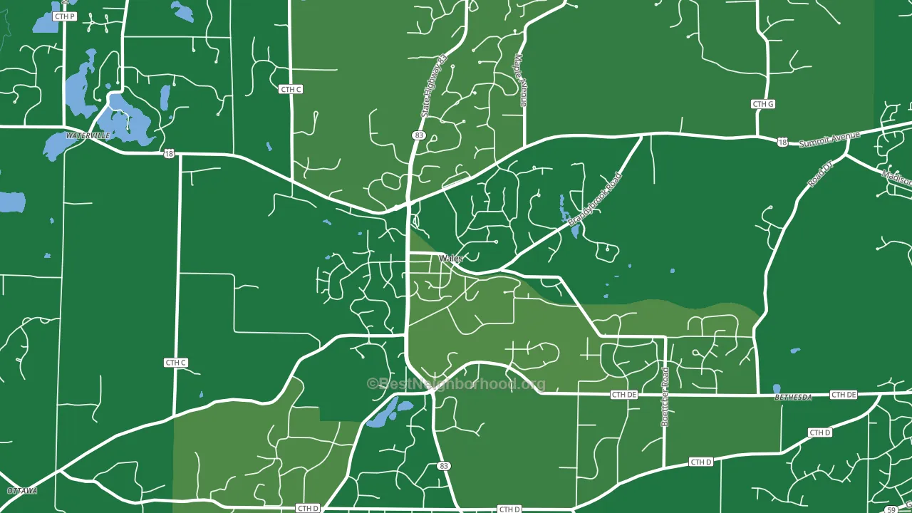 53183, WI block-group voter-turnout map
