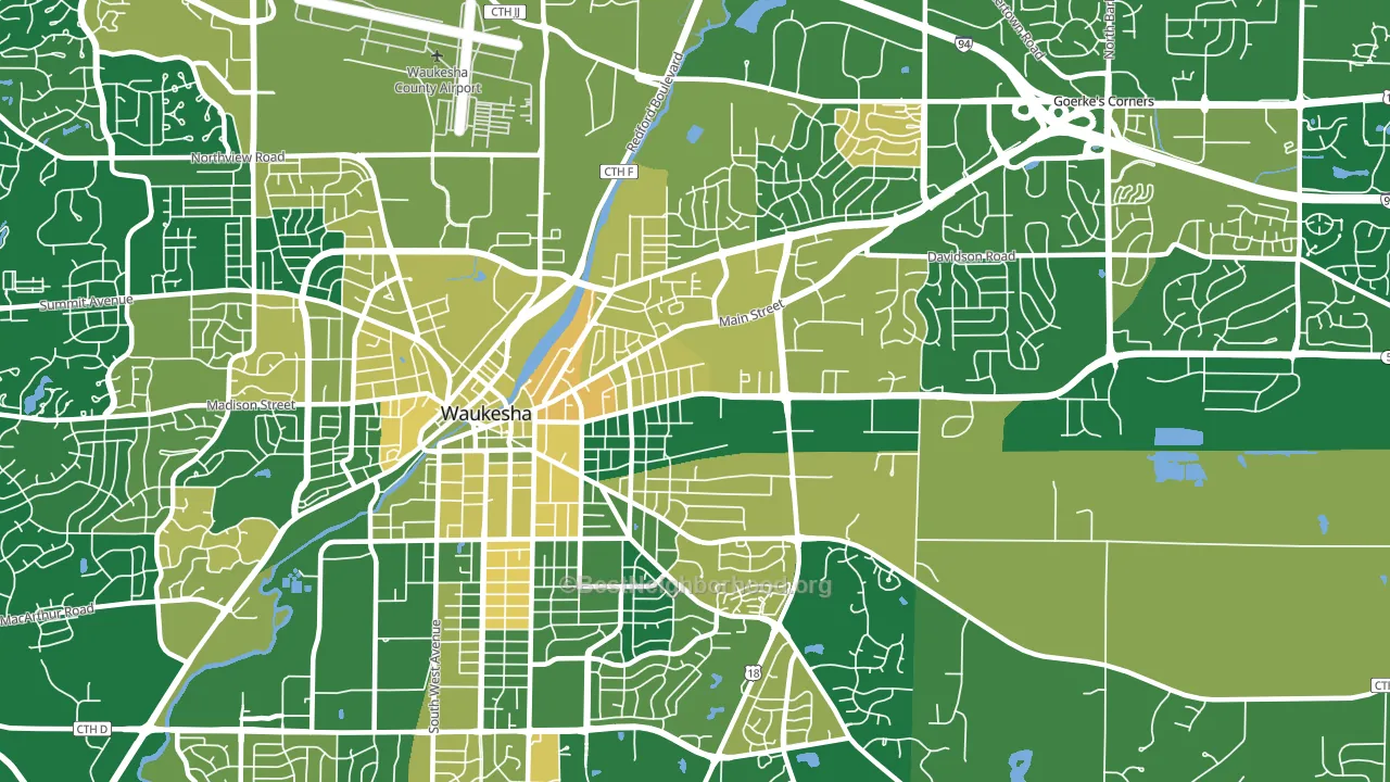 53186, WI block-group voter-turnout map