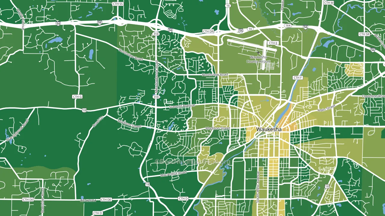 53188, WI block-group voter-turnout map