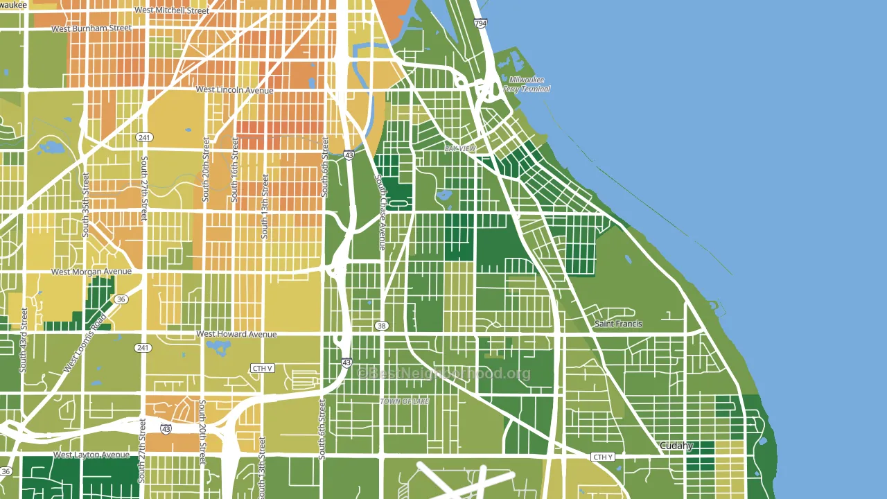 53207, WI block-group voter-turnout map