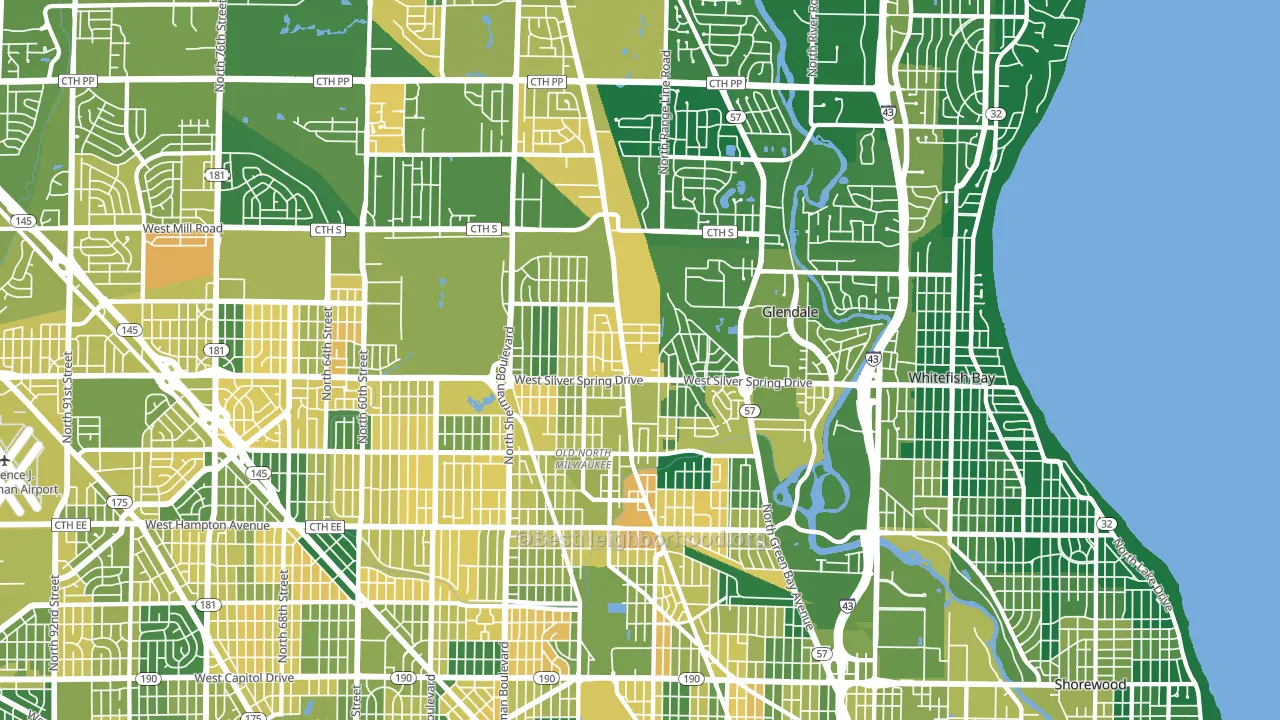 53209, WI block-group voter-turnout map
