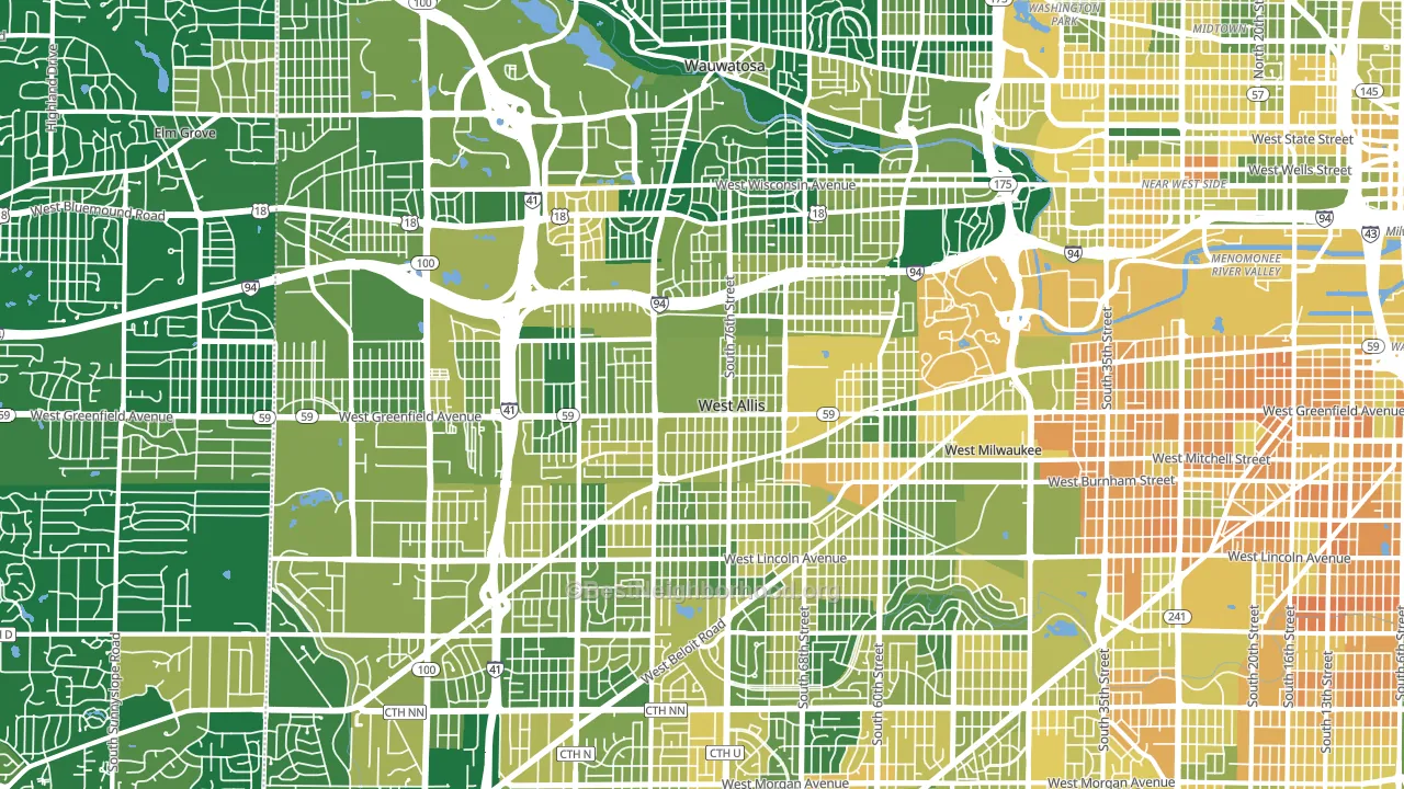 53214, WI block-group voter-turnout map