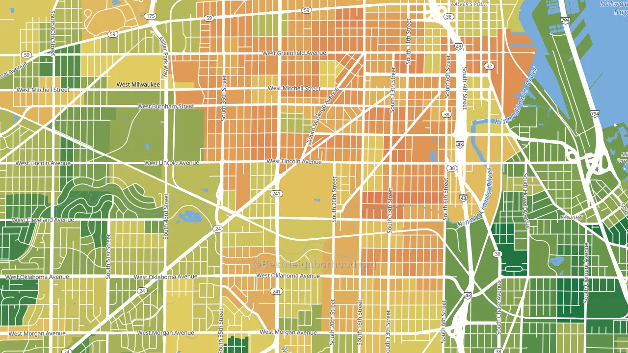 53215, WI block-group voter-turnout map