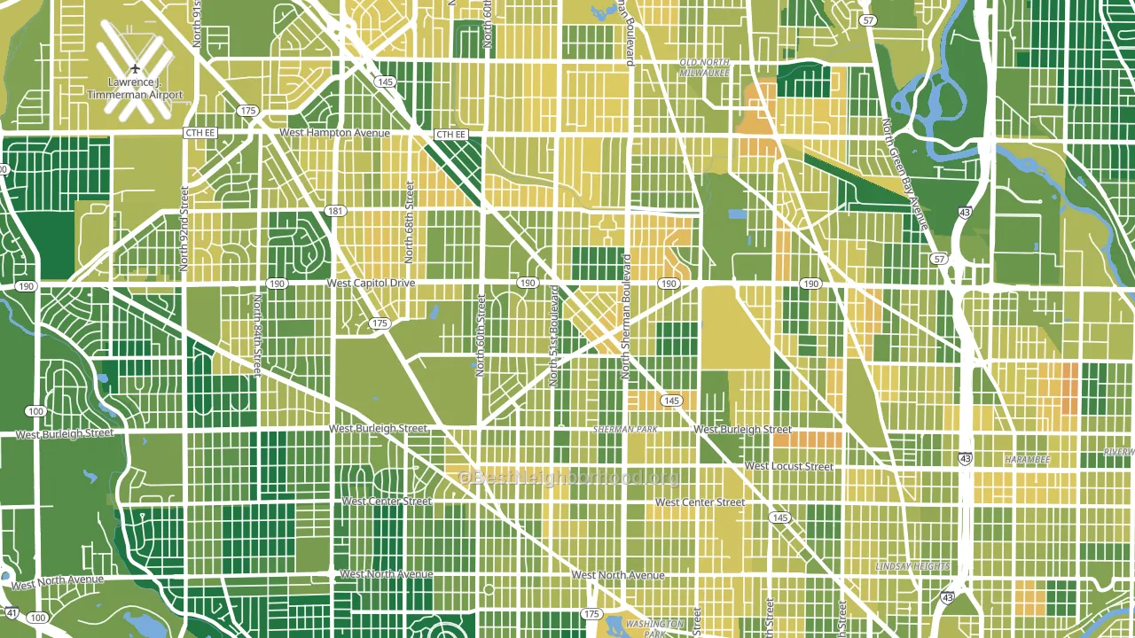 53216, WI block-group voter-turnout map
