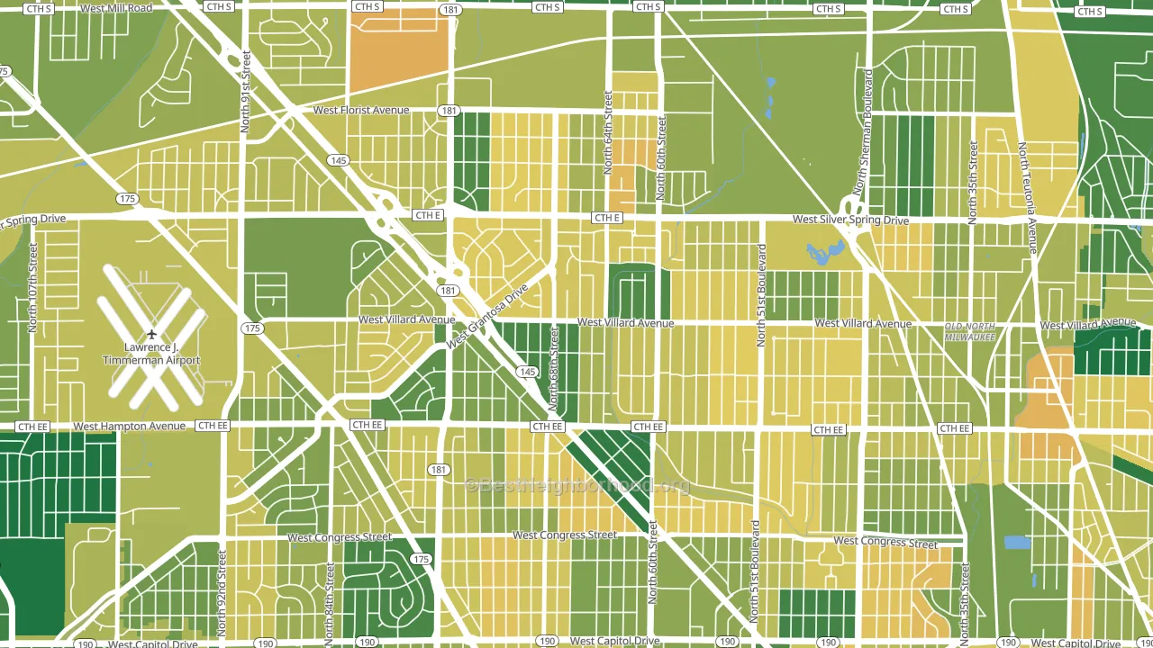 53218, WI block-group voter-turnout map