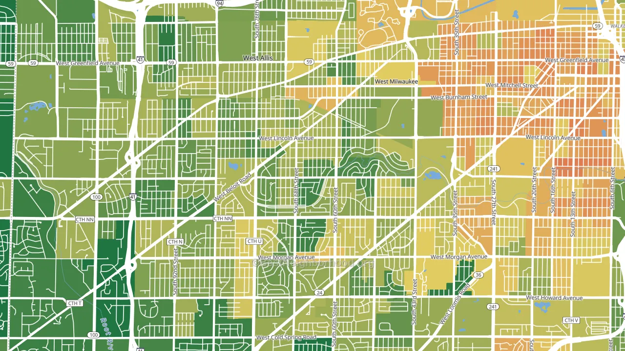 53219, WI block-group voter-turnout map