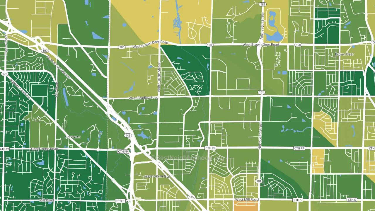 53224, WI block-group voter-turnout map