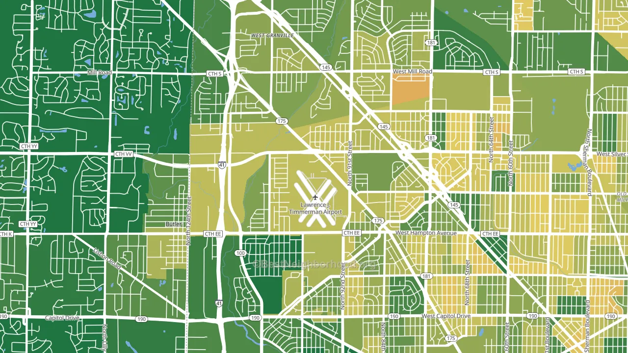 53225, WI block-group voter-turnout map