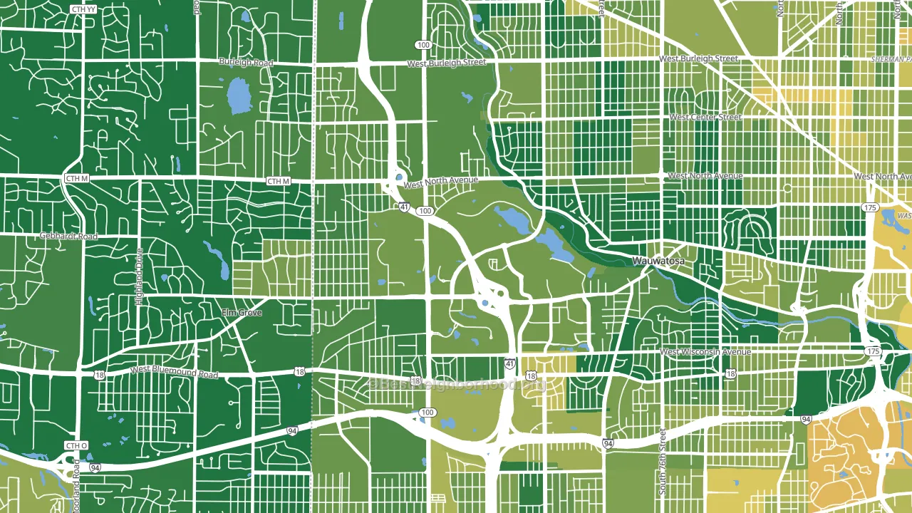 53226, WI block-group voter-turnout map
