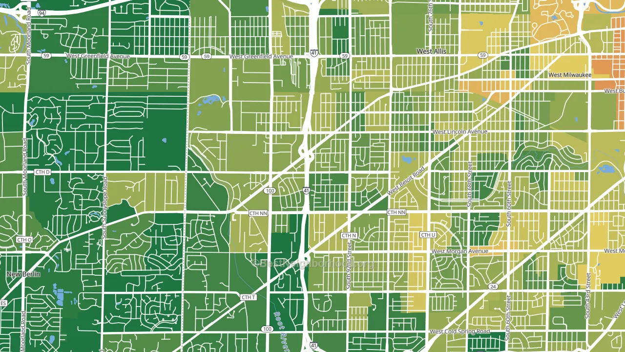 53227, WI block-group voter-turnout map