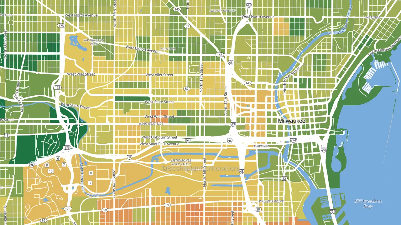 53233, WI block-group voter-turnout map