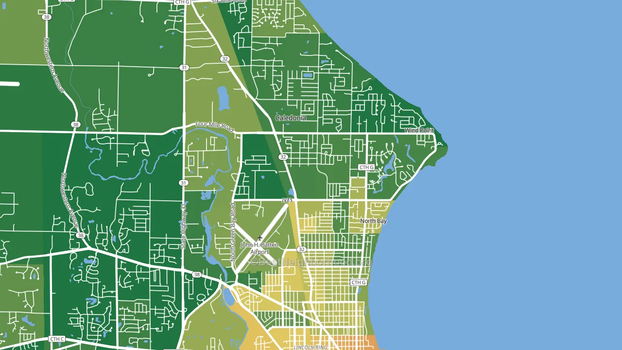 53402, WI block-group voter-turnout map