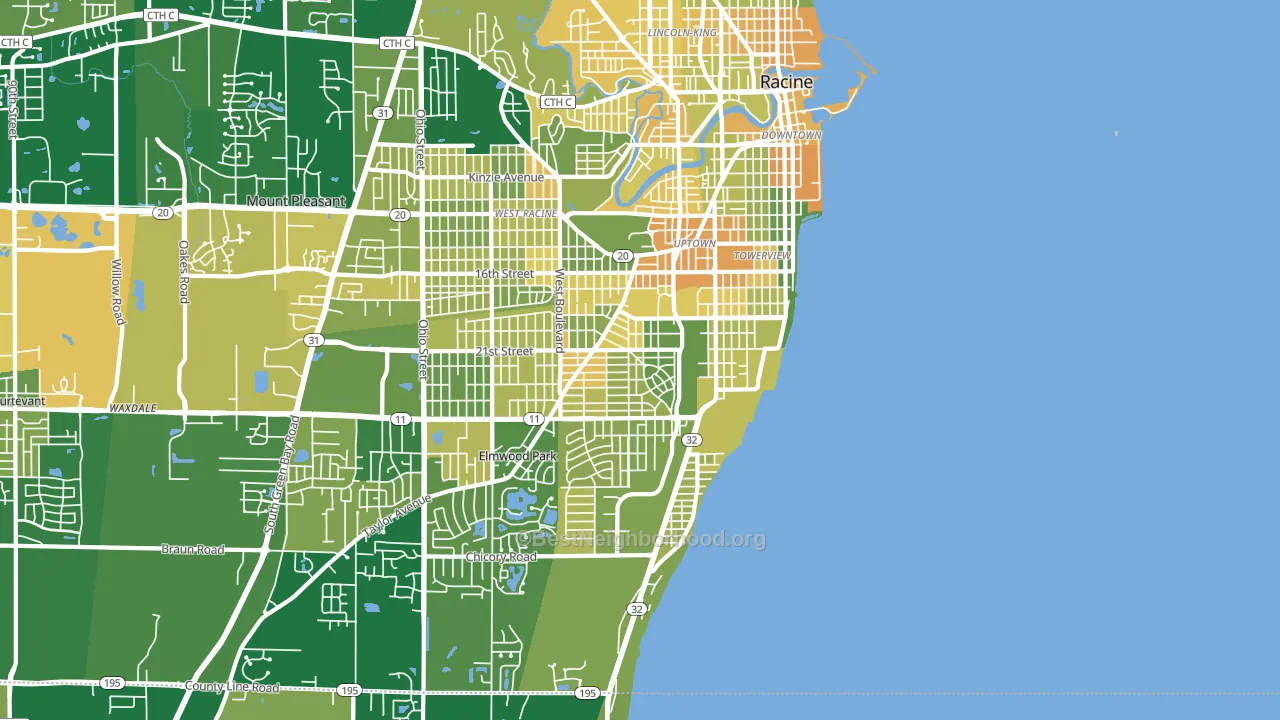 53403, WI block-group voter-turnout map