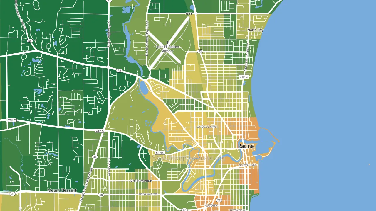 53404, WI block-group voter-turnout map