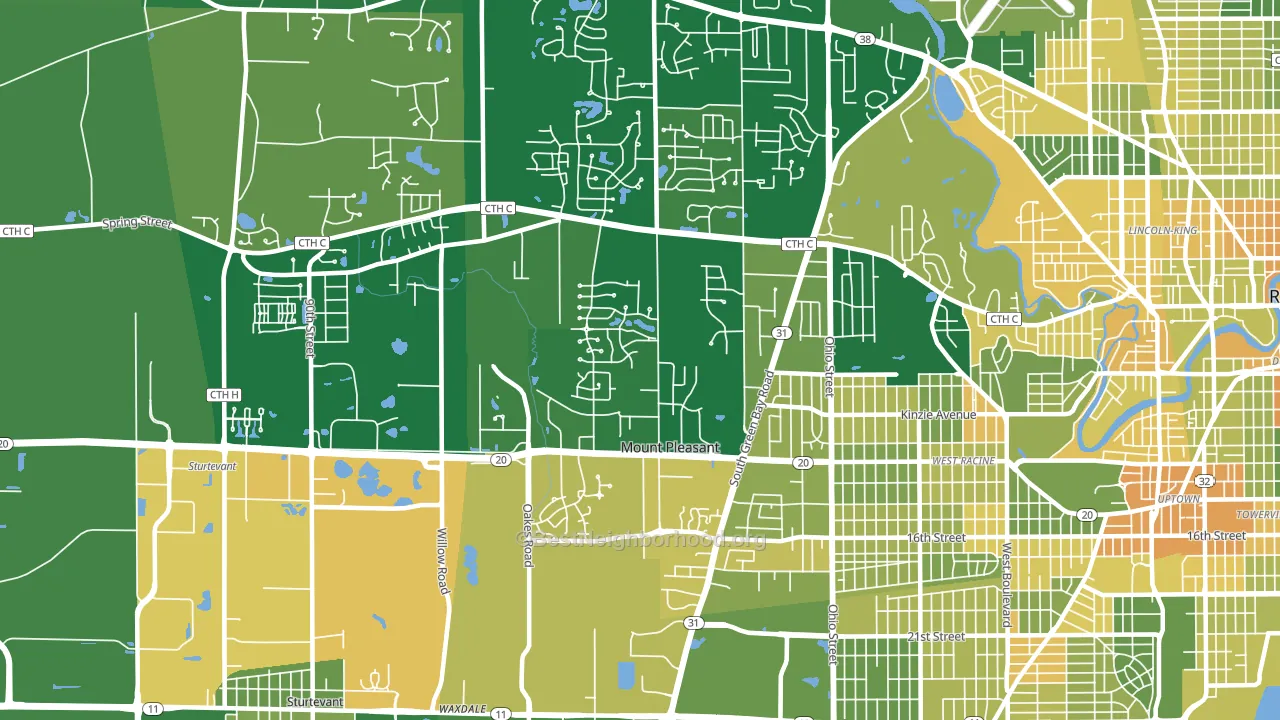 53406, WI block-group voter-turnout map
