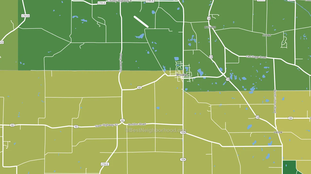 53521, WI block-group voter-turnout map