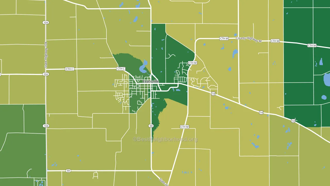 53536, WI block-group voter-turnout map