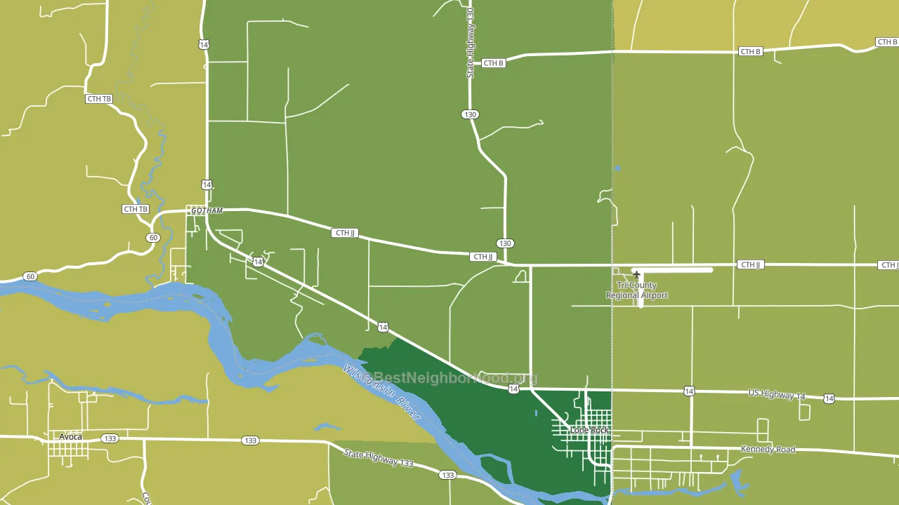 53556, WI block-group voter-turnout map